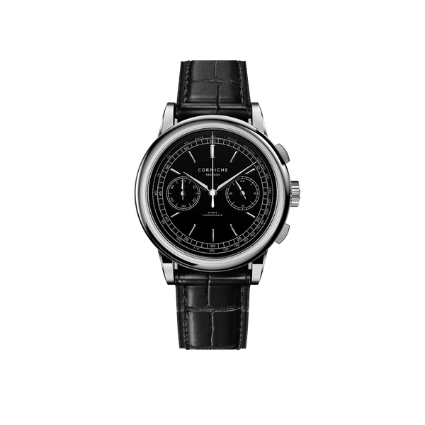 Corniche Heritage Chronograph Stainless Steel with Black Dial