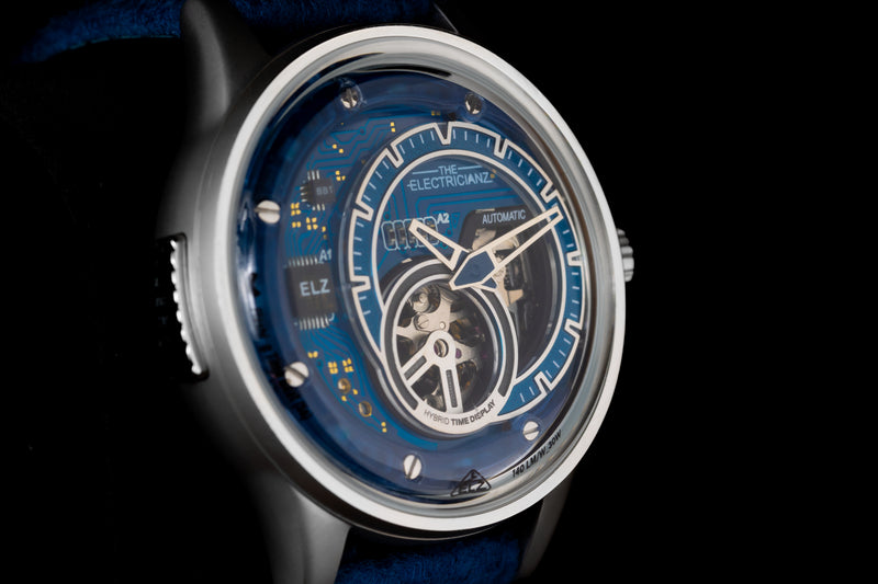 Electricianz The Hybrid E-Blue Leather 43mm