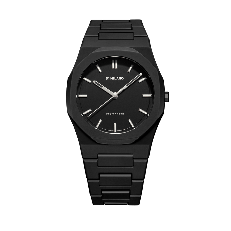 D1 MILANO PCBJ11 Polycarbonate, black watch for men, watch for men, black watch, men watch, black dial watch, black dial watch for men