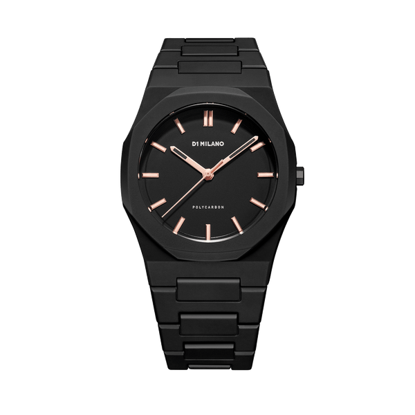 D1 MILANO PCBJ12 Polycarbonate, black watch for men, watch for men, black watch, men watch, black dial watch, black dial watch for men