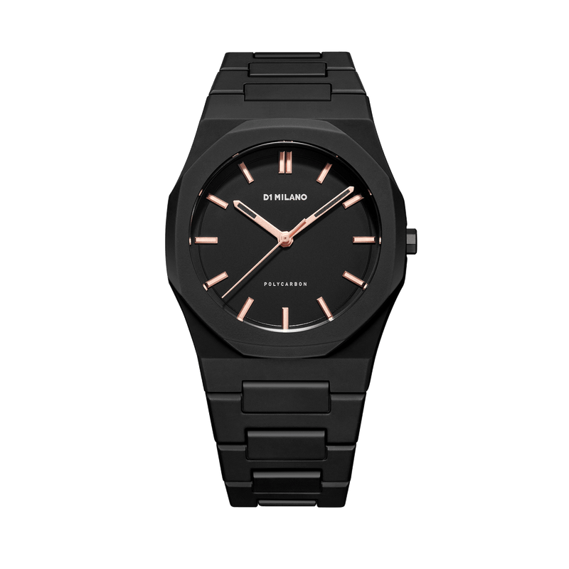 D1 MILANO PCBJ12 Polycarbonate, black watch for men, watch for men, black watch, men watch, black dial watch, black dial watch for men