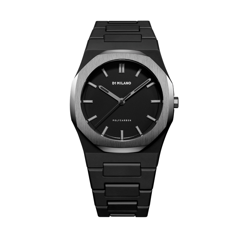 D1 MILANO PCBJ13 Polycarbonate, black watch for men, watch for men, black watch, men watch, black dial watch, black dial watch for men