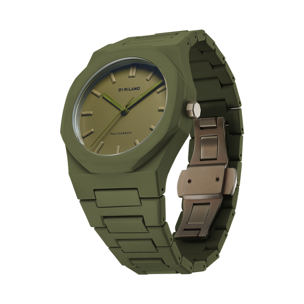 D1 MILANO PCBJ22 Polycarbonate, green watch for men, watch for men, green watch, men watch, green dial watch, green dial watch for men