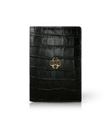 GC Passport Holder Croco Embossed Leather