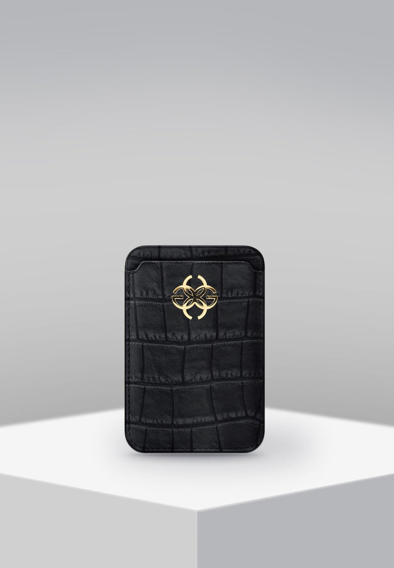 GC iPhone Wallet Croco Embossed Gold Logo