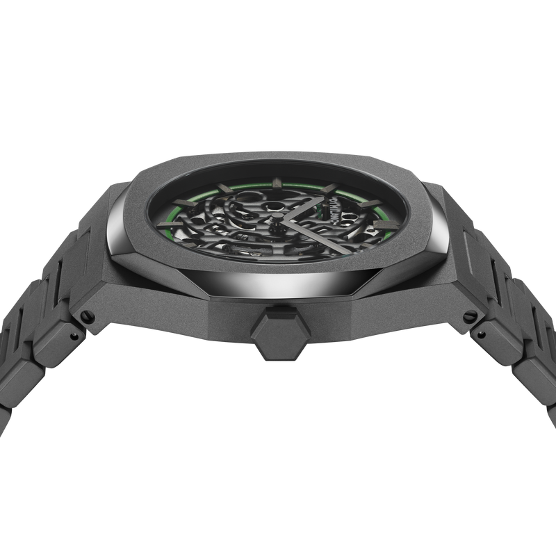Mens black skeleton watch online