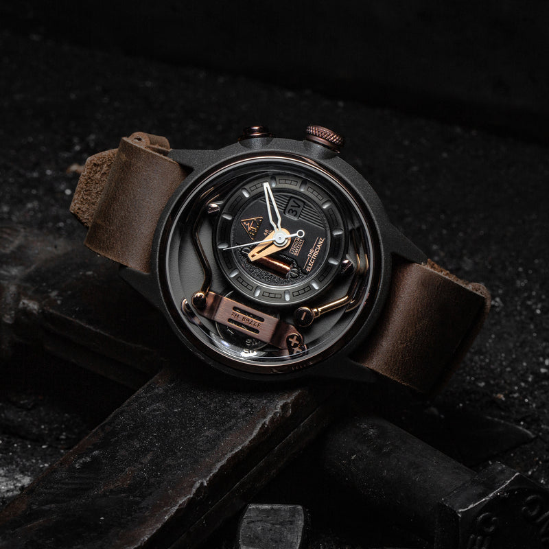 Electricianz The Moka Z Brown Leather Nato 45mm