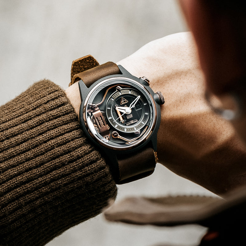 Electricianz The Moka Z Brown Leather Nato 45mm