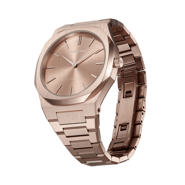 D1 MILANO UTBL04 Mulberry Ultra Thin, Rose Gold watch for women, watch for women, Rose Gold watch, women watch, Rose Gold dial watch, Rose Gold dial watch for women, Bracelet watch, Stainless Steel strap.