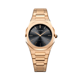 D1 MILANO UTBL07 Gold Night Ultra Thin, Gold watch for women, watch for women, Gold watch, women watch, Black dial watch, Black dial watch for women, Bracelet watch, Stainless Steel strap.