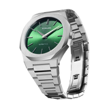 D1 MILANO UTBL11 Petite Moss Ultra Thin, Silver watch for women, watch for women, Silver watch, women watch, Green dial watch, Green dial watch for women, Bracelet watch, Stainless Steel strap.