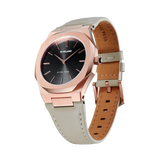 D1 MILANO UTLL14 Onix Ultra Thin, Rose Gold watch for men, watch for men, Rose Gold watch, men watch, Black dial watch, Black dial watch for men, Leather watch, Calf Leather Strap.