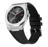 Silver watch for men, Automatic watch, Silver watch, men watch, black dial watch, black dial watch for men, D1 Milano