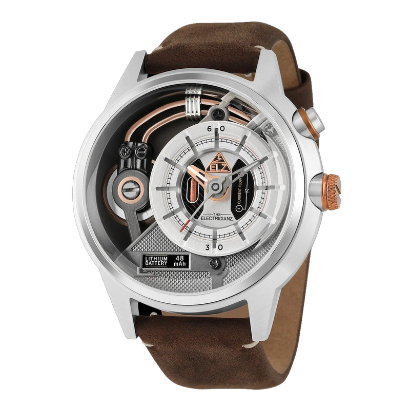 Electricianz The Steel Z Brown Leather 45mm
