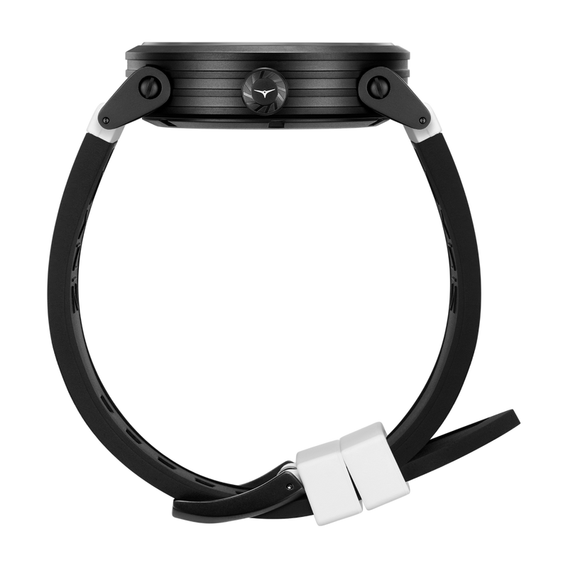 Zinvo Blade Panda, Black watch for men, watch for men, Black watch, men watch, 1 Second-Spin Turbine, Matte Black with White dial watch, 1 Second-Spin Turbine, Matte Black with White dial watch for men, Rubber watch, Premium silicone Strap.