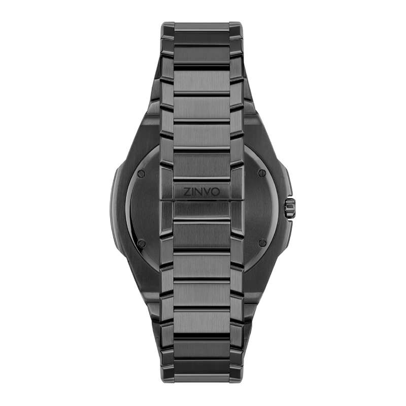 Zinvo Rival Gunmetal, Gunmetal watch for men, watch for men, Gunmetal Watch, men watch, Grow in The Dark Index and Hands Dial watch, Grow in The Dark Index and Hands Dial watch for men, Bracelet watch, Rubber Watch, Stainless Steel Strap, Premium silicone Strap, Black Rubber Strap.