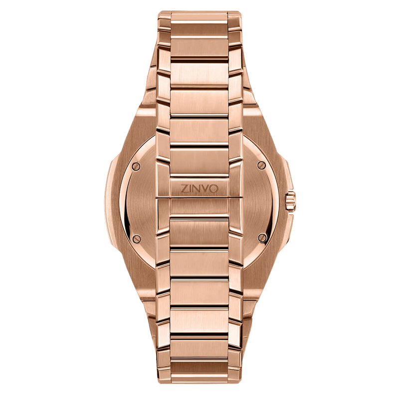 Zinvo Rival Galaxy, Rose Gold watch for men, watch for men, Rose Gold Watch, men watch, Grow in The Dark Index and Hands Dial watch, Grow in The Dark Index and Hands Dial watch for men, Bracelet watch, Rubber Watch, Stainless Steel Strap, Premium silicone Strap, Blue Rubber Strap.